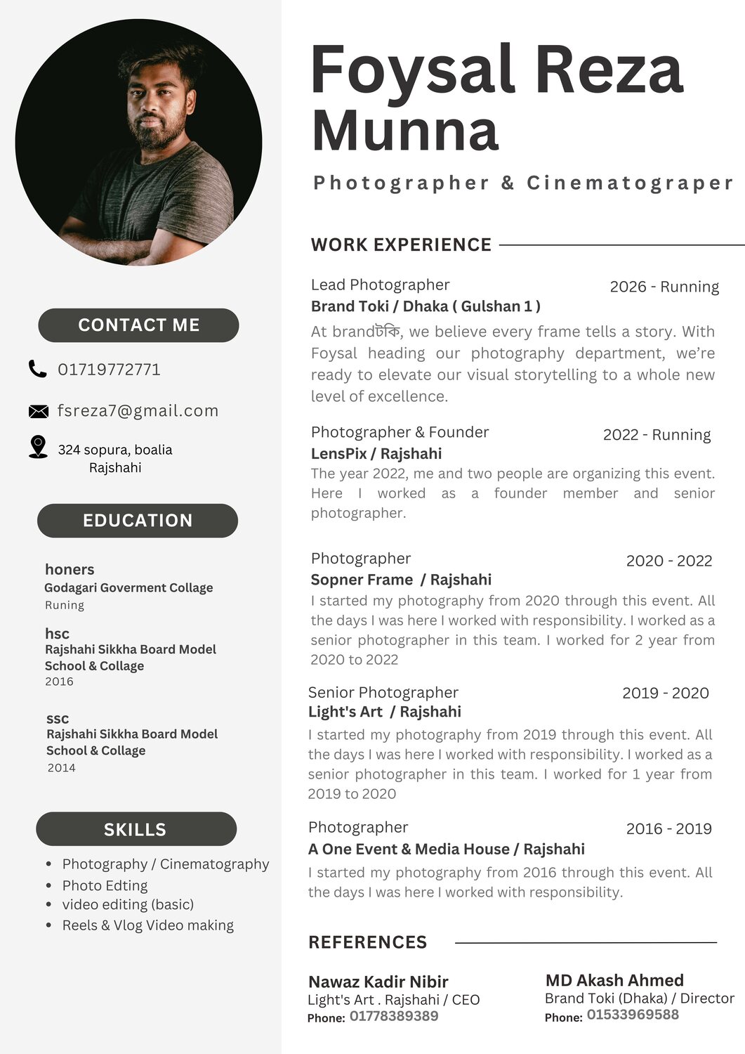 Curriculum Vitae — Faysal Reza Munna